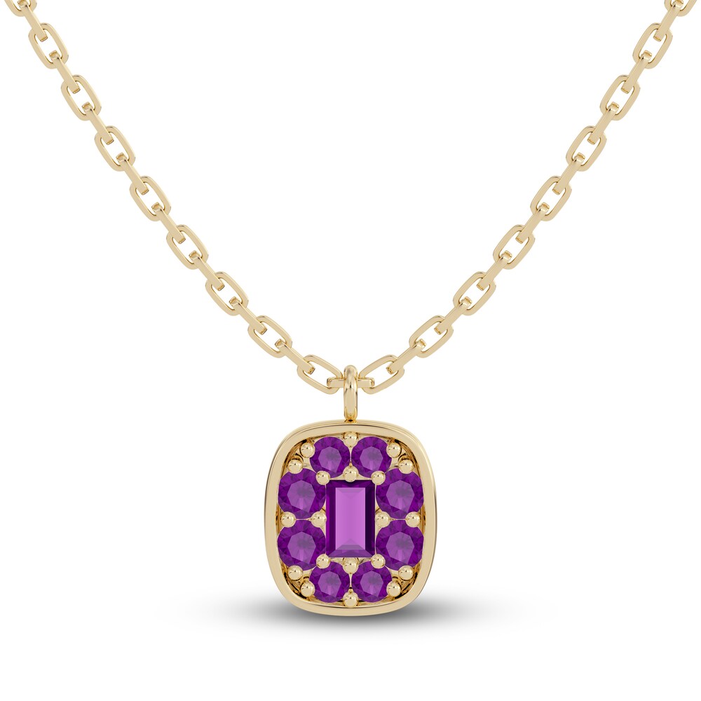 Juliette Maison Natural Amethyst Pendant Necklace 10K Yellow Gold y3ej4htI [y3ej4htI]