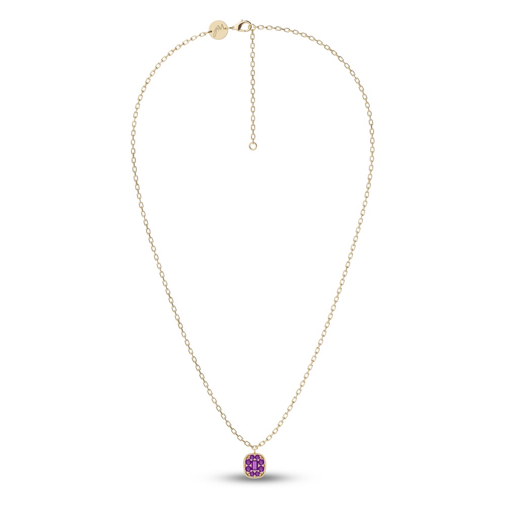 Juliette Maison Natural Amethyst Pendant Necklace 10K Yellow Gold y3ej4htI