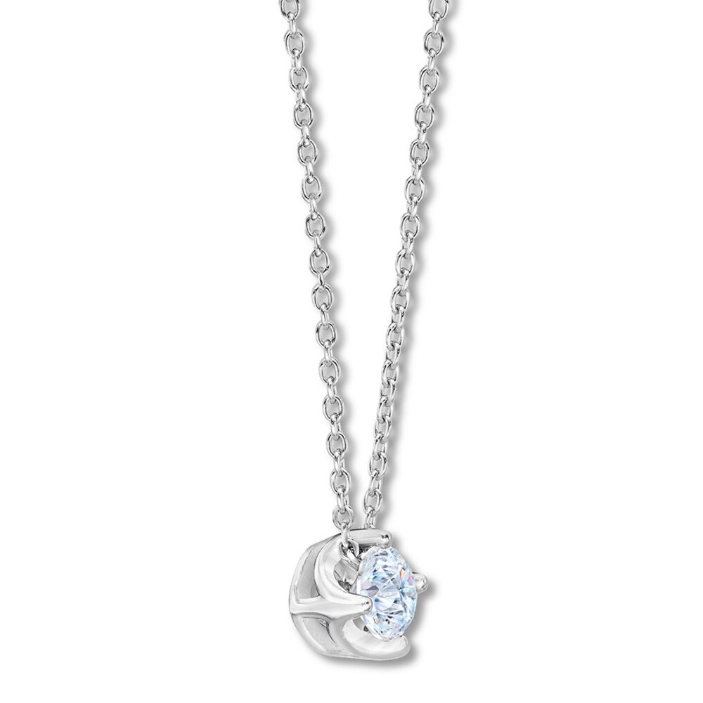 THE LEO First Light Diamond Solitaire Necklace 1/2 carat Round 14K White Gold (I1/I) y7HLh84L