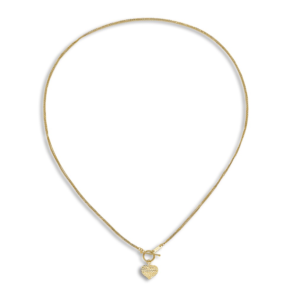 Triple Strand Heart Necklace 14K Yellow Gold 18\" y9ecngKJ