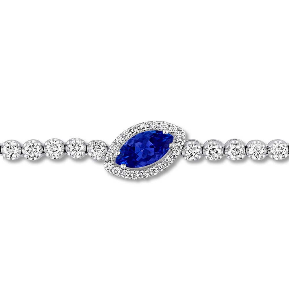 Tanzanite Necklace 8-1/10 ct tw Diamonds 18K White Gold yYcAUSAi