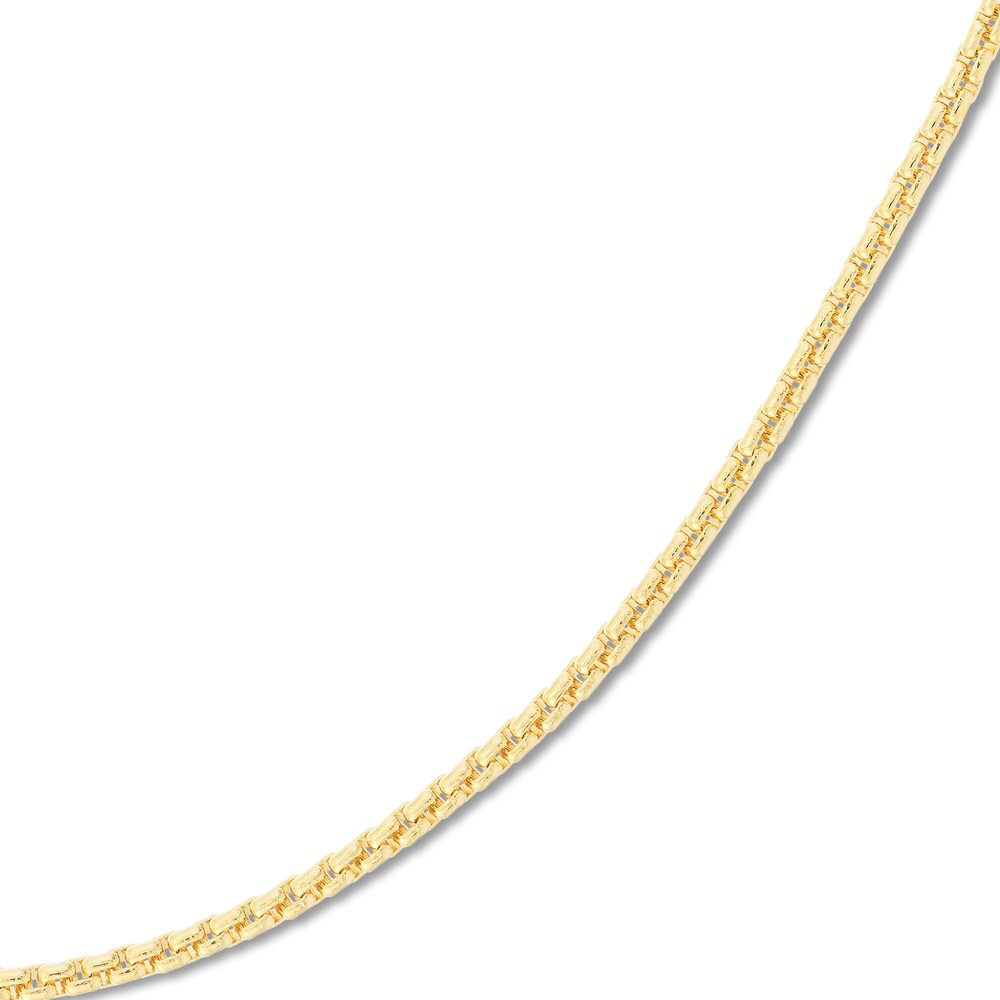 Round Box Chain Necklace 14K Yellow Gold 18\" yb6iksSJ