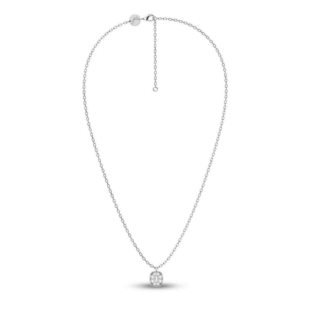 Juliette Maison Natural White Sapphire Pendant Necklace 10K White Gold z35IUclj