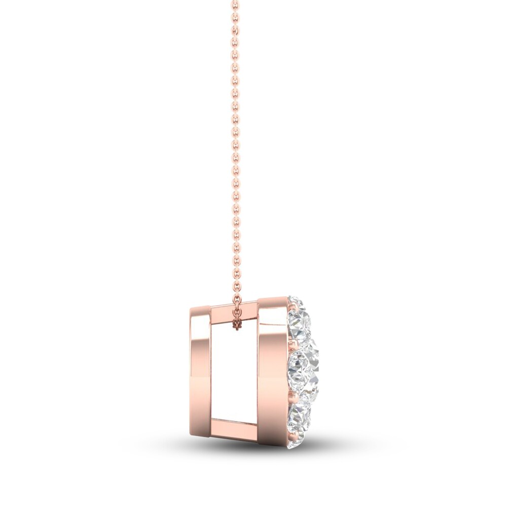 Diamond Pendant Necklace 1/6 ct tw Round 10K Rose Gold zf48CLWU