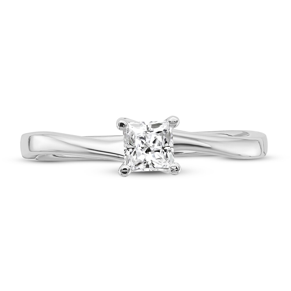 Diamond Solitaire Engagement Ring 1/3 ct tw Princess 14K White Gold (I1/I) 04EuOqom