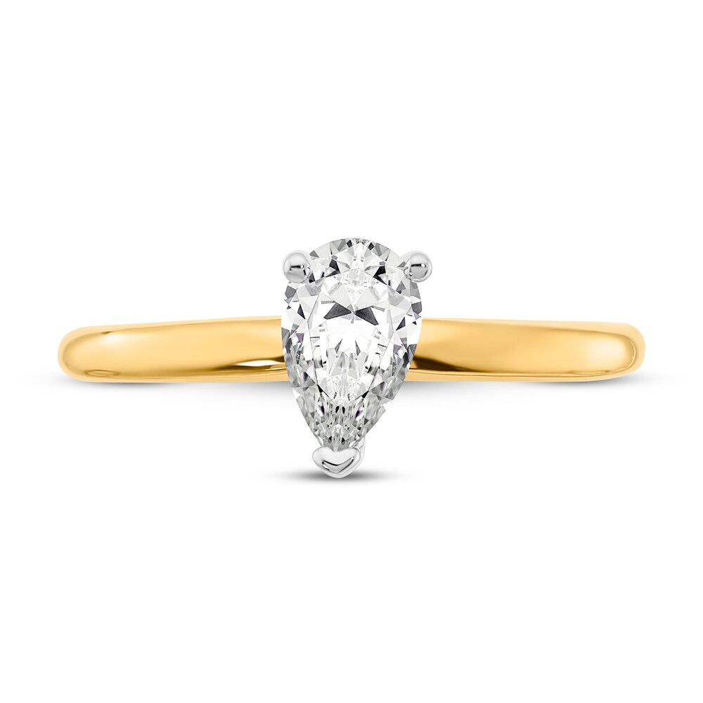 Diamond Solitaire Engagement Ring 3/4 ct tw Pear-shaped 14K Two-Tone Gold (I1/I) 08aUXLlQ