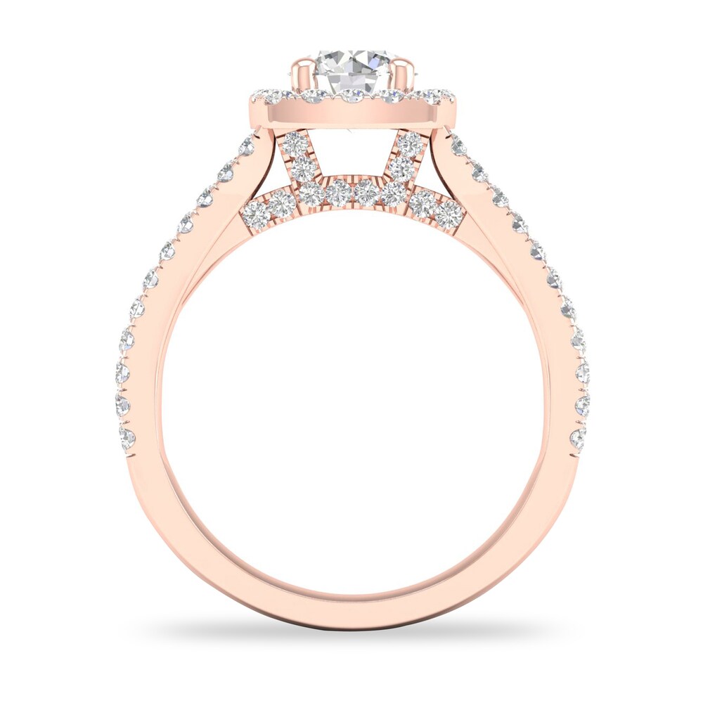 Diamond Ring 1-1/2 ct tw Round-cut 14K Rose Gold 0Bx0manW