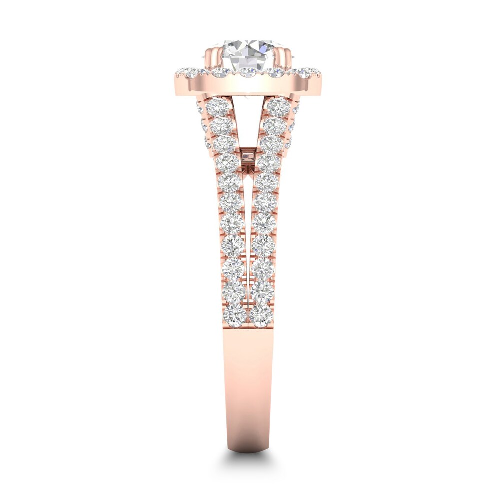 Diamond Ring 1-1/2 ct tw Round-cut 14K Rose Gold 0Bx0manW