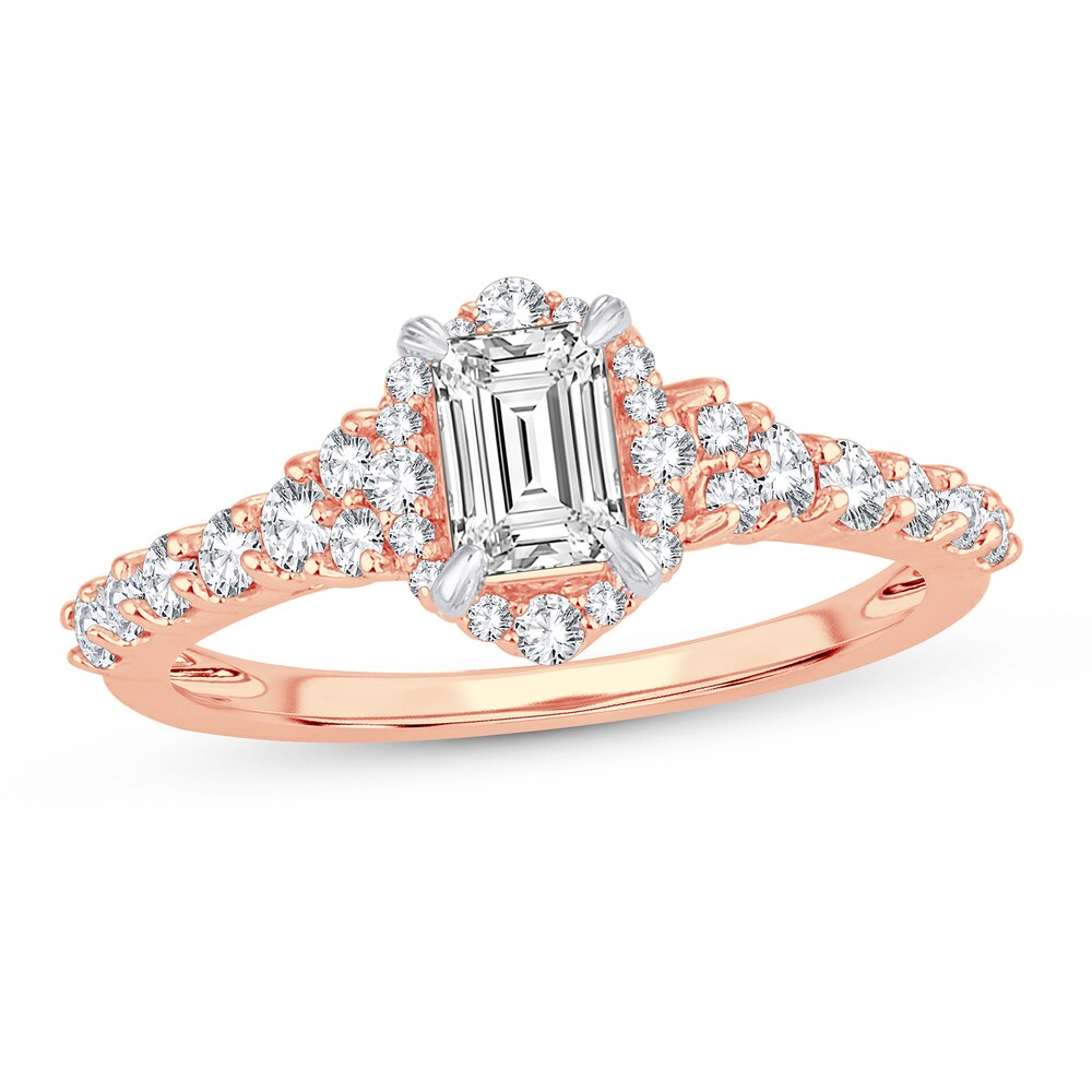 Diamond Ring 1 ct tw Emerald-cut 14K Rose Gold 0K5TKjRB