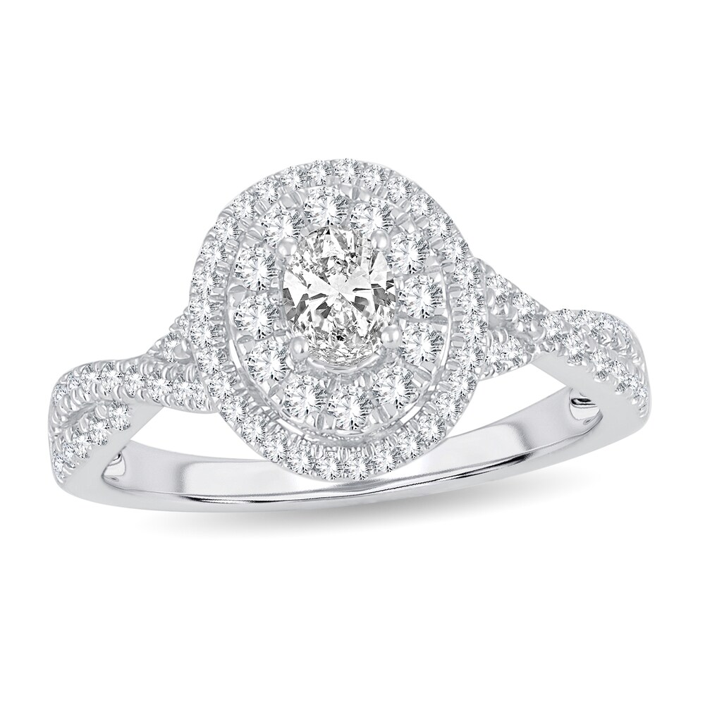 Diamond Ring 3/4 ct tw Oval 14K White Gold 0LnXcLuL [0LnXcLuL]