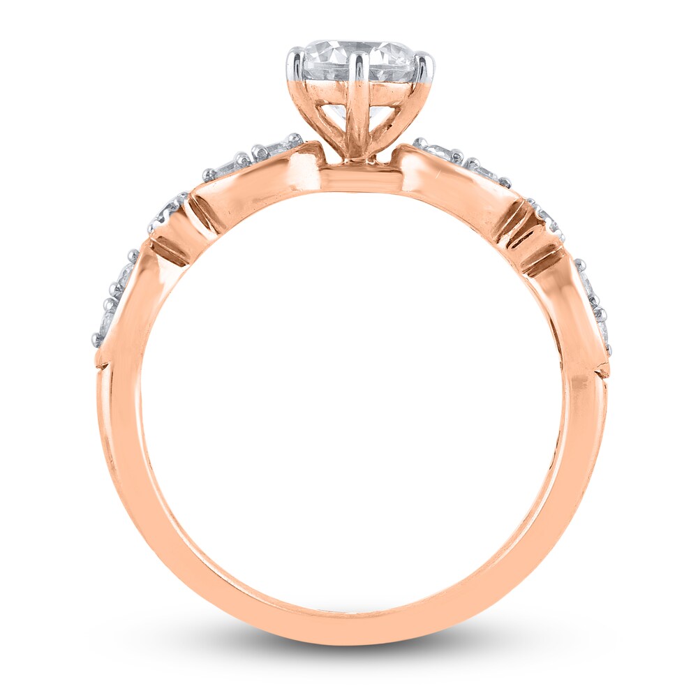 Diamond Engagement Ring 7/8 ct tw Round 14K Rose Gold 0LvjF523