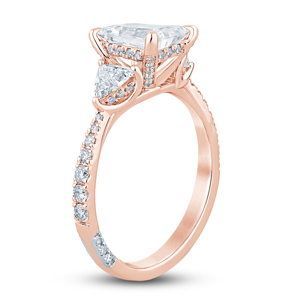 Pnina Tornai Diamond Engagement Ring 2-7/8 ct tw Radiant/Trillion/ Round 14K Rose Gold 0OkRIuvd