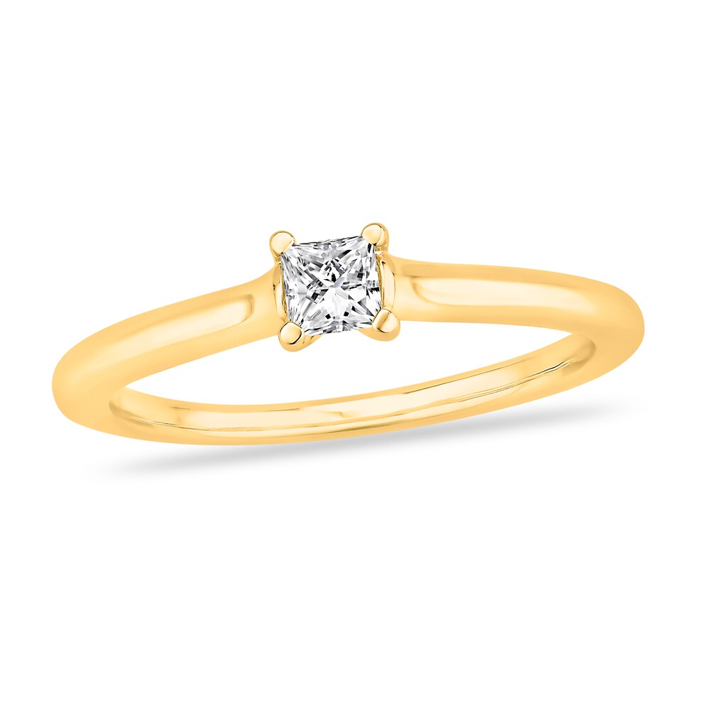 Diamond Solitaire Engagement Ring 1/4 ct tw Princess-cut 14K Yellow Gold (I2/I) 0Rnfef7P