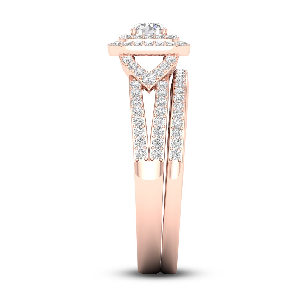 Diamond Bridal Set 5/8 ct tw Round 14K Rose Gold 0fBYFjK3