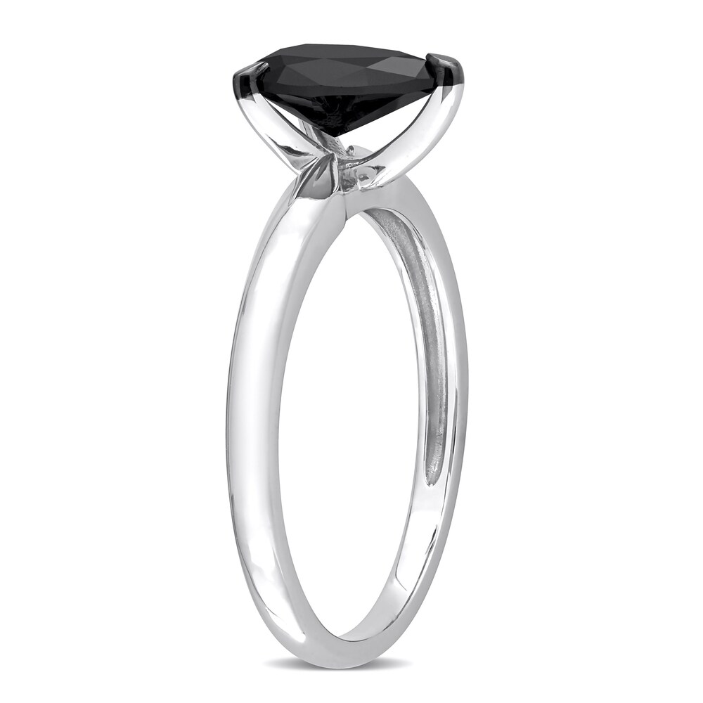 Black Diamond Solitaire Engagement Ring 1 ct tw Pear-shaped 14K White Gold 0fqvEoM9