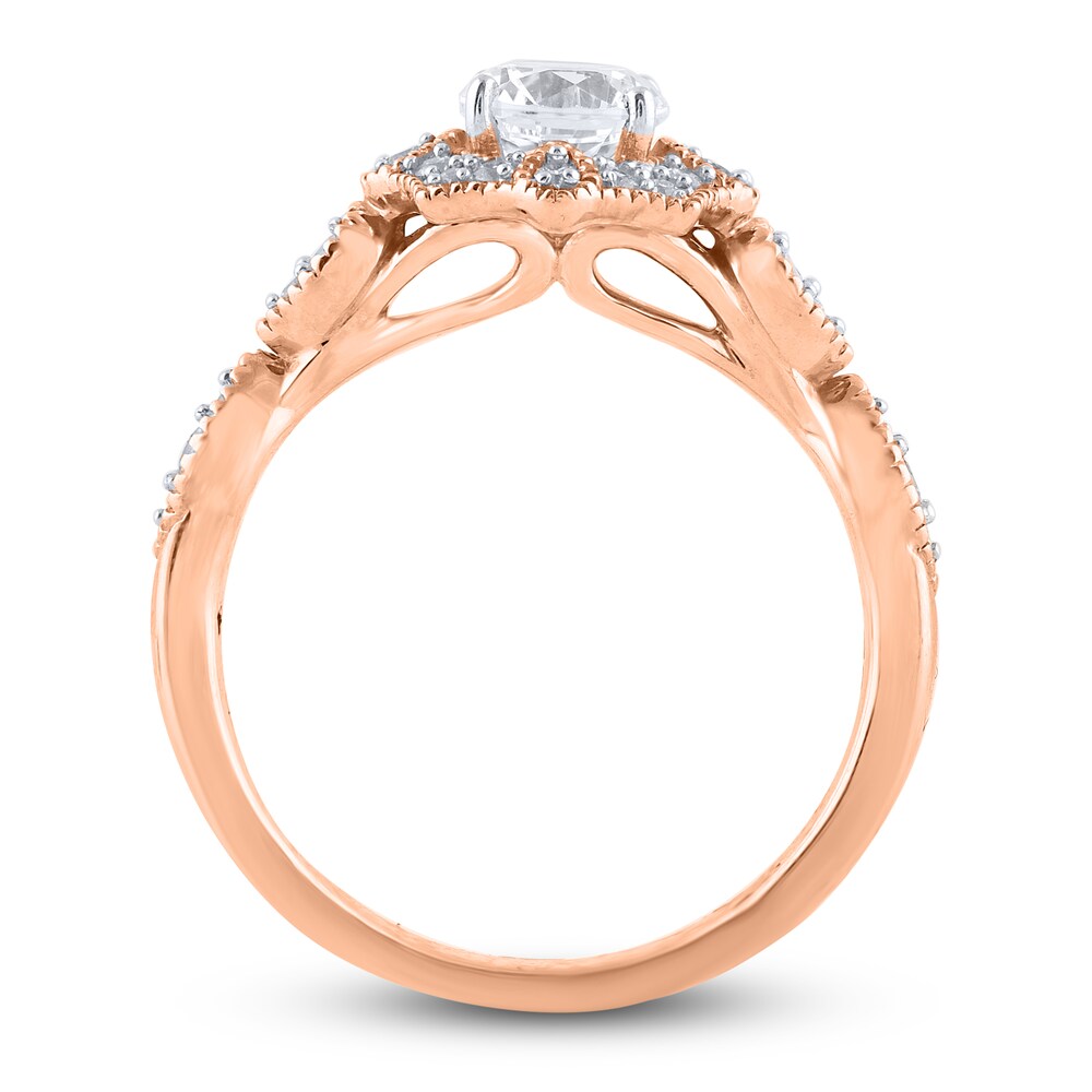 Diamond Engagement Ring 7/8 ct tw Round 14K Rose Gold 0qVluyqb