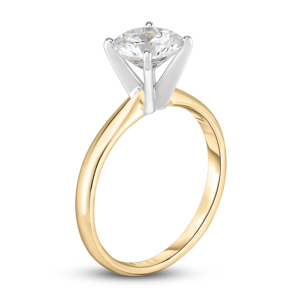 Diamond Solitaire Engagement Ring 3/8 ct tw Round 14K Yellow Gold (I2/I) 0sH0jTFA