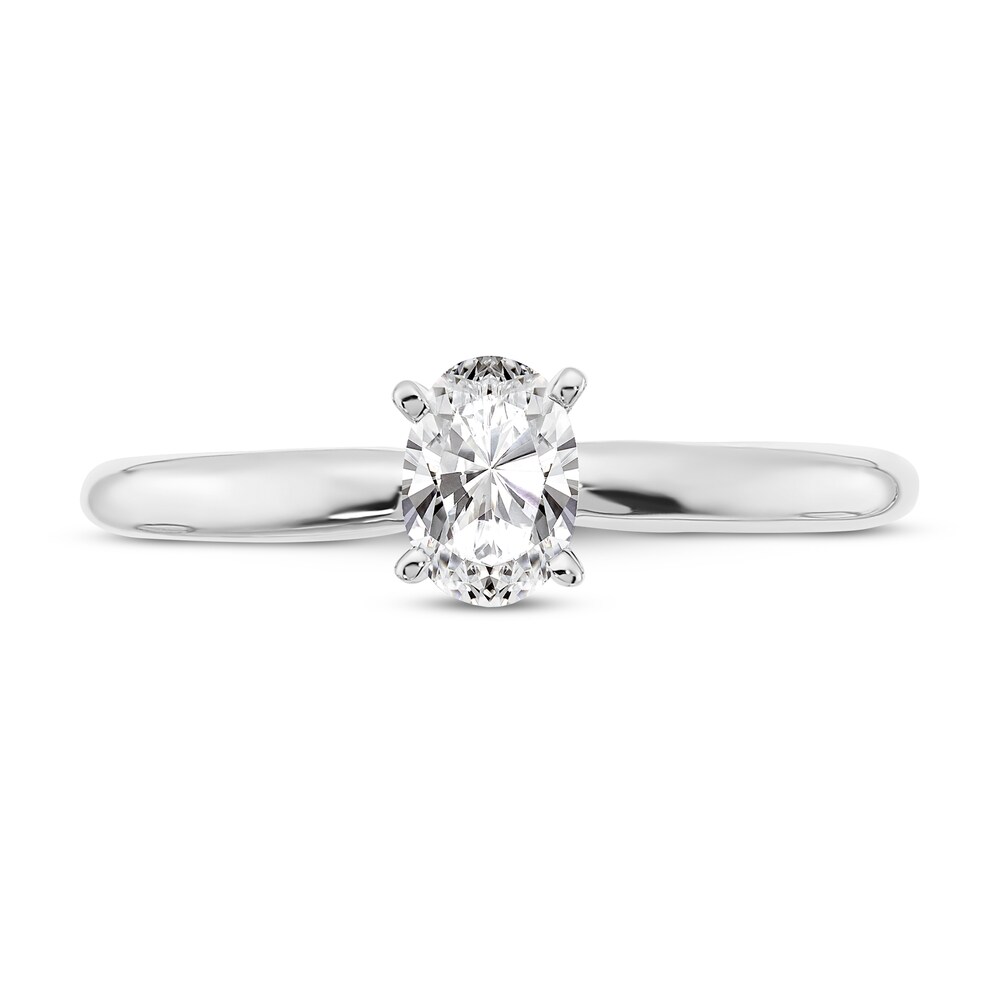 Diamond Solitaire Engagement Ring 1/2 ct tw Oval 14K White Gold (I1/I) 0us8MFZM