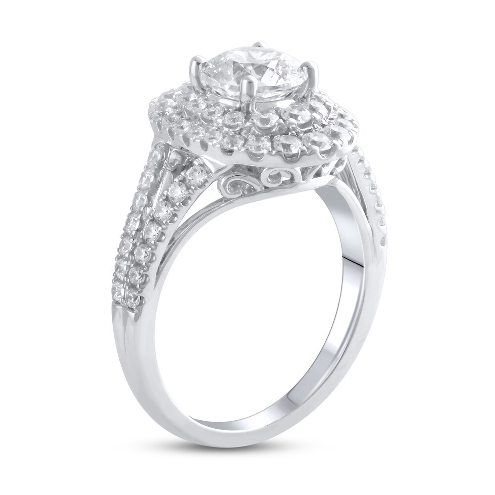 Lab-Created Diamond Engagement Ring 2-3/8 ct tw Round 14K White Gold 144kEhLd