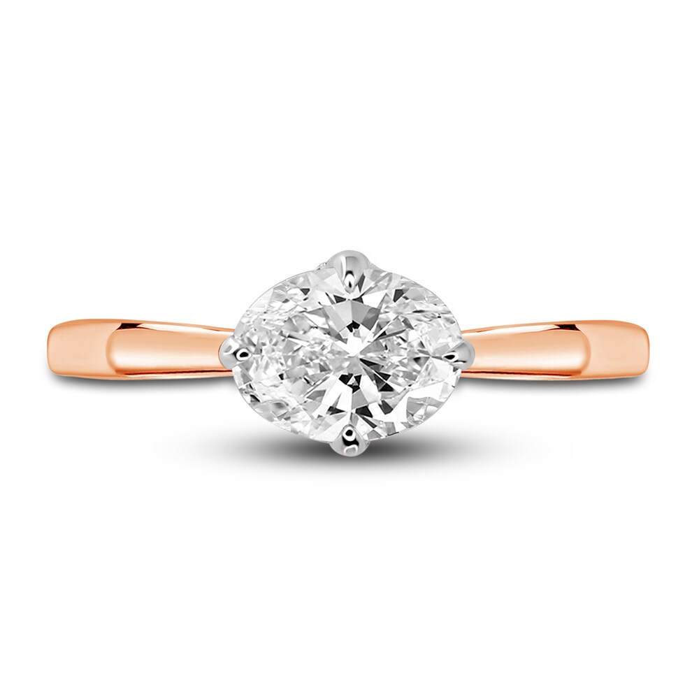 Diamond Solitaire Plus Ring 1 ct tw Oval 14K Rose Gold 1APhmGAM