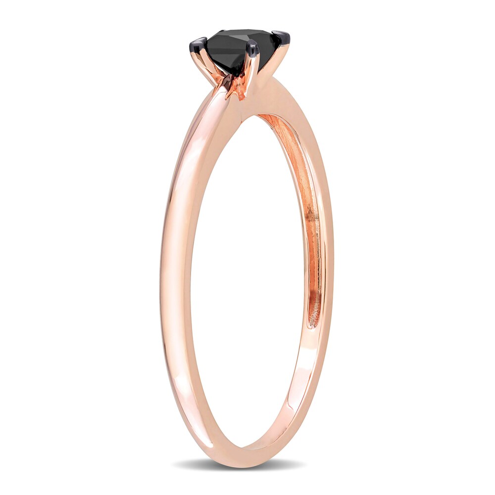 Black Diamond Solitaire Engagement Ring 1/4 ct tw Princess-cut 14K Rose Gold 1IgyGvTF