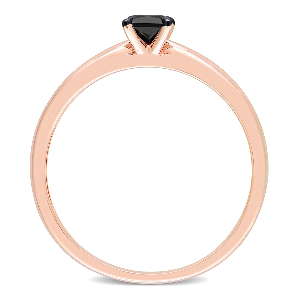 Black Diamond Solitaire Engagement Ring 1/4 ct tw Princess-cut 14K Rose Gold 1IgyGvTF