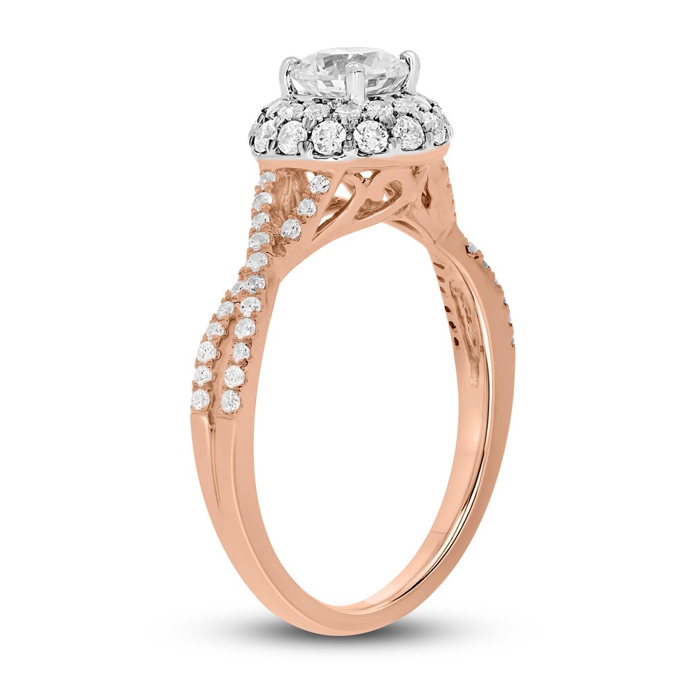 Diamond Engagement Ring 1 ct tw Round 14K Rose Gold 1PQFpWJx