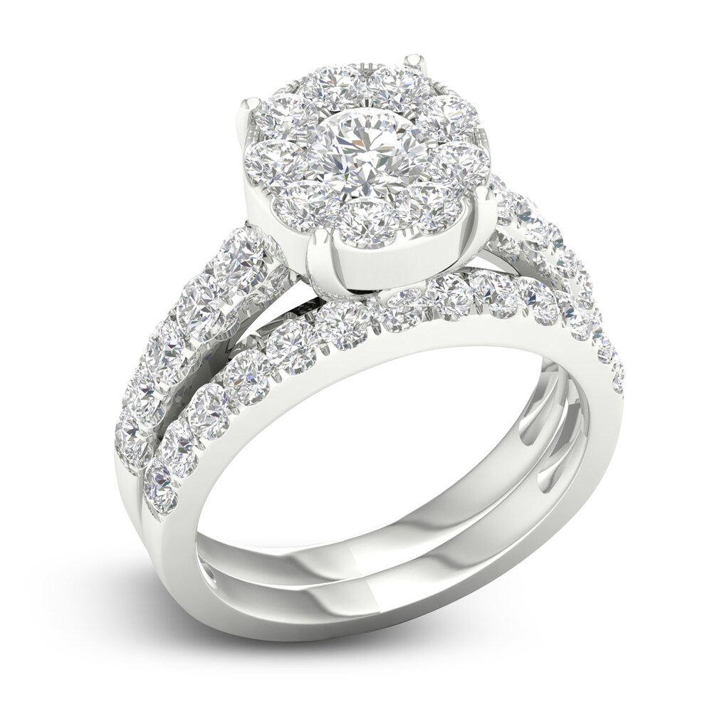 Diamond Bridal Set 2 ct tw Round 14K White Gold 1PdlHflQ