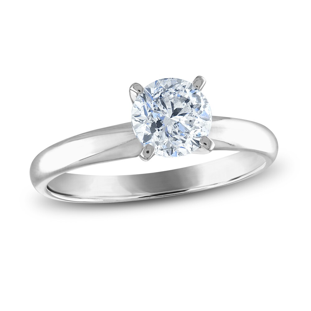 Diamond Solitaire Ring 1 ct tw Round 14K White Gold (I2/I) 1WLyouCR [1WLyouCR]