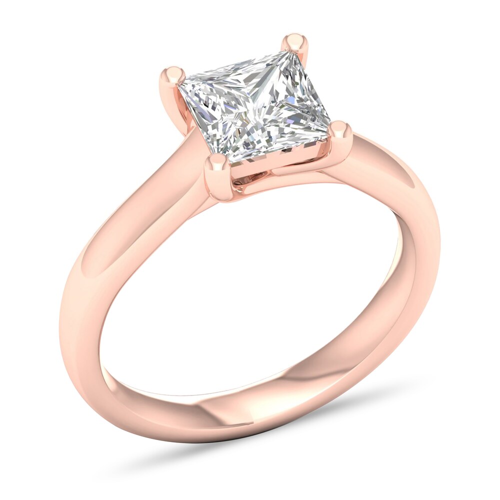 Diamond Solitaire Ring 2 ct tw Princess-cut 14K Rose Gold (I1/I) 1XmD09Cq