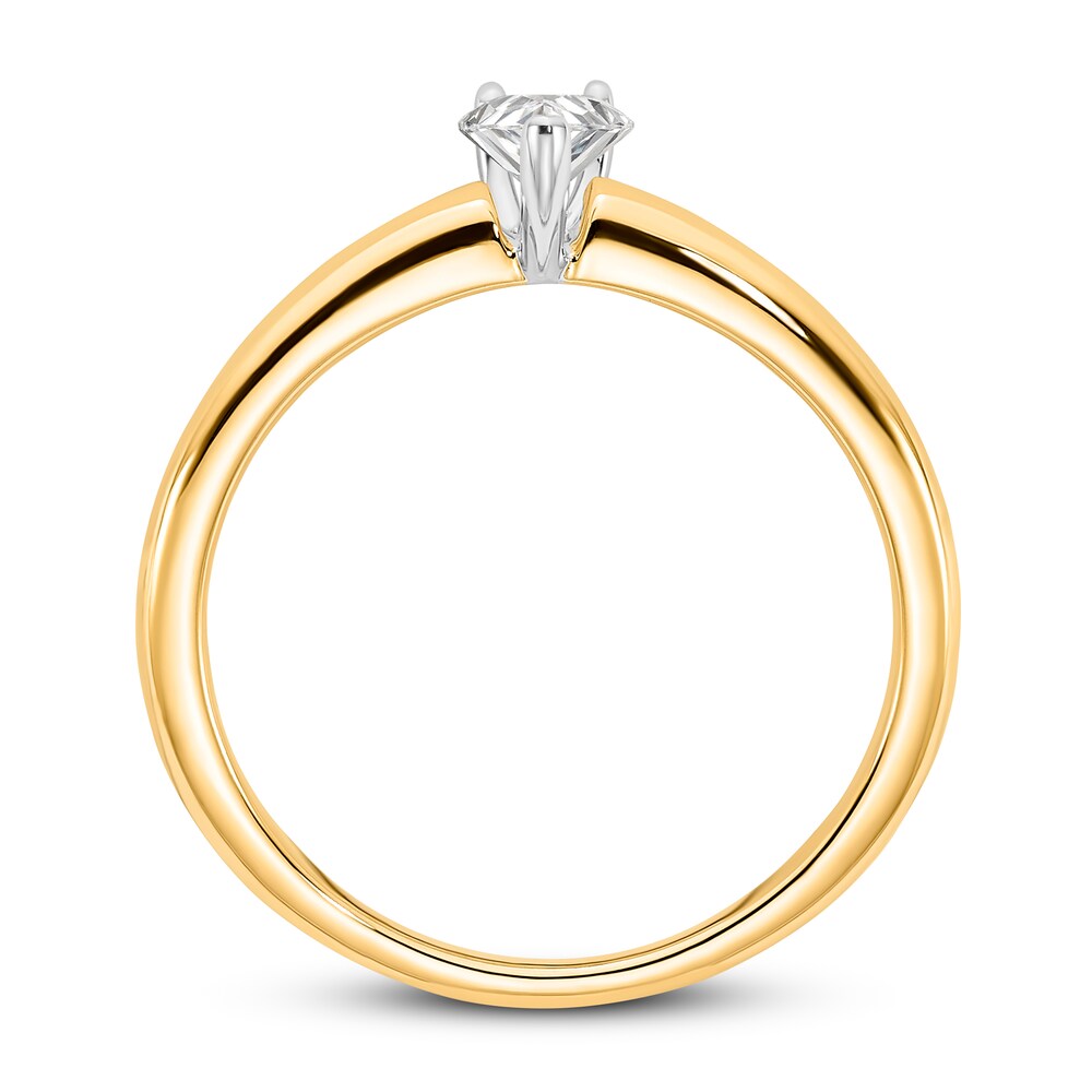 Diamond Solitaire Engagement Ring 1/3 ct tw Pear-shaped 14K Two-Tone Gold (I1/I) 20UGyehn