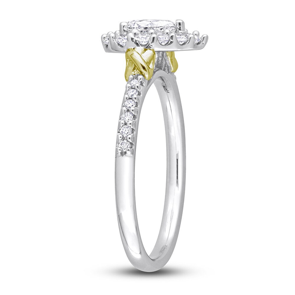 Diamond Y-Knot Ring 3/4 ct tw Pear/Round 14K Two-Tone Gold 2BAqDrRj