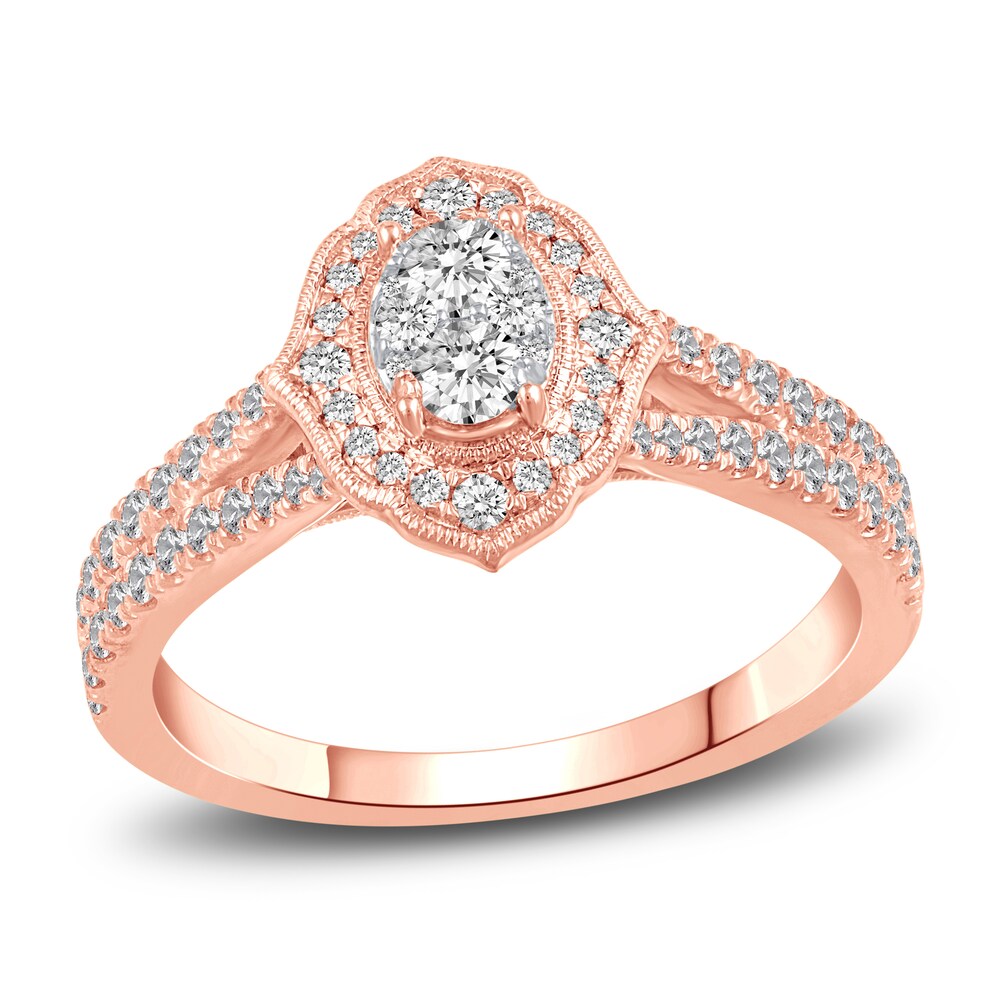 Diamond Engagement Ring 5/8 ct tw Round 14K Rose Gold 2KKH30nZ [2KKH30nZ]