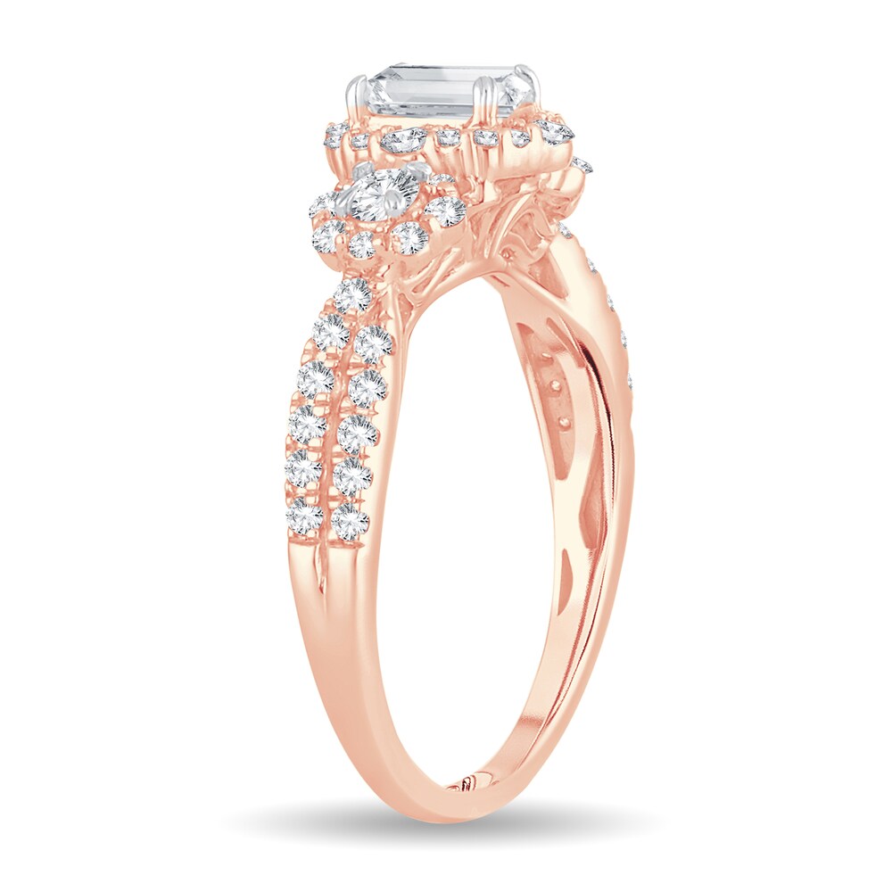 Diamond Ring 1-1/10 ct tw Emerald-cut 14K Rose Gold 2ToxQffH