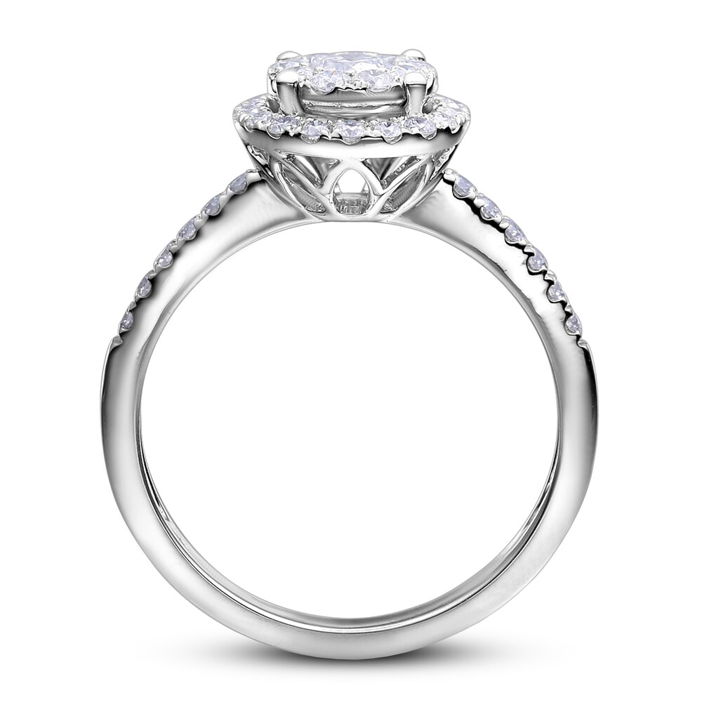 Diamond Engagement Ring 5/8 ct tw Round 14K White Gold 2V8uxMFn