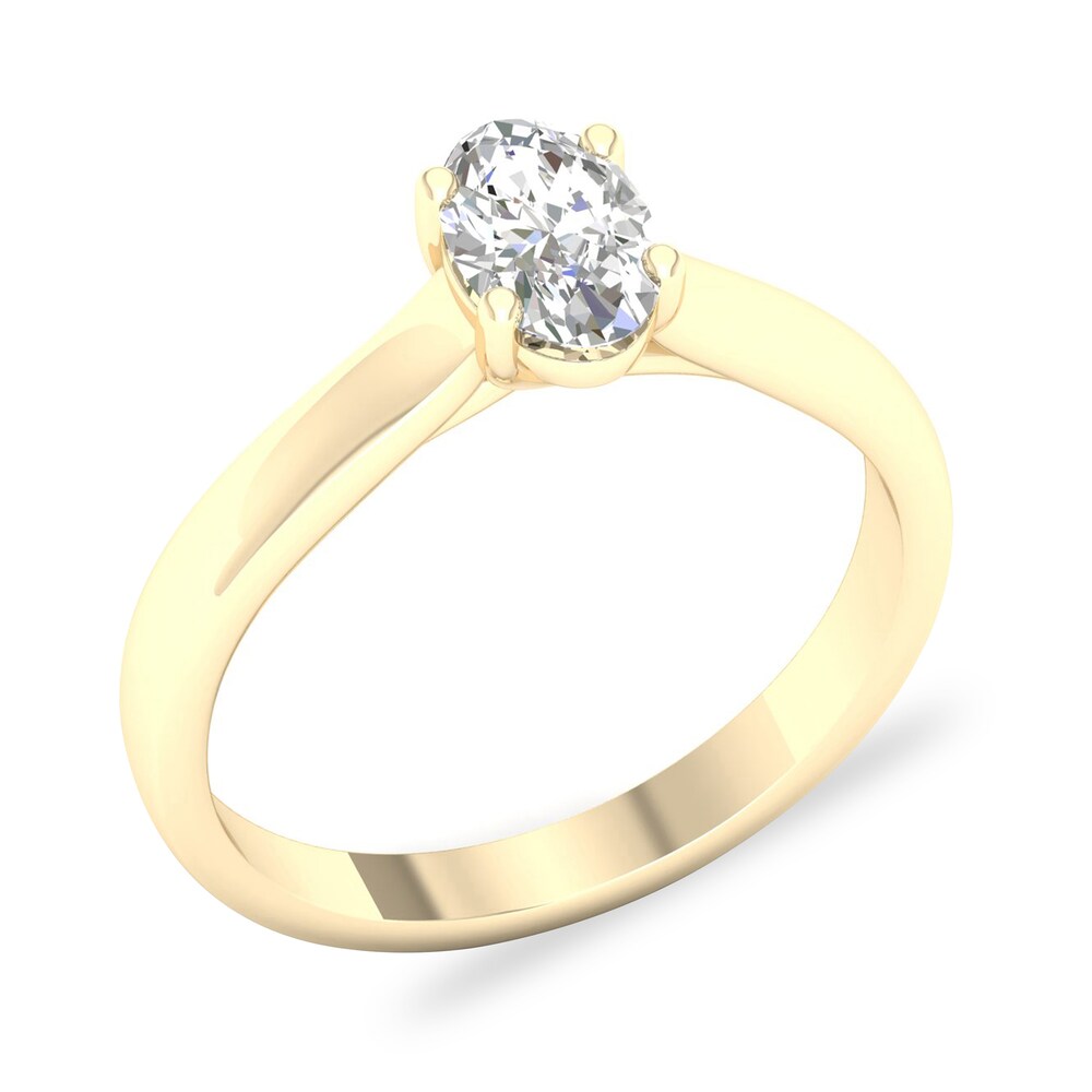 Diamond Solitaire Ring 3/4 ct tw Oval-cut 14K Yellow Gold (SI2/I) 2YdwoS7f