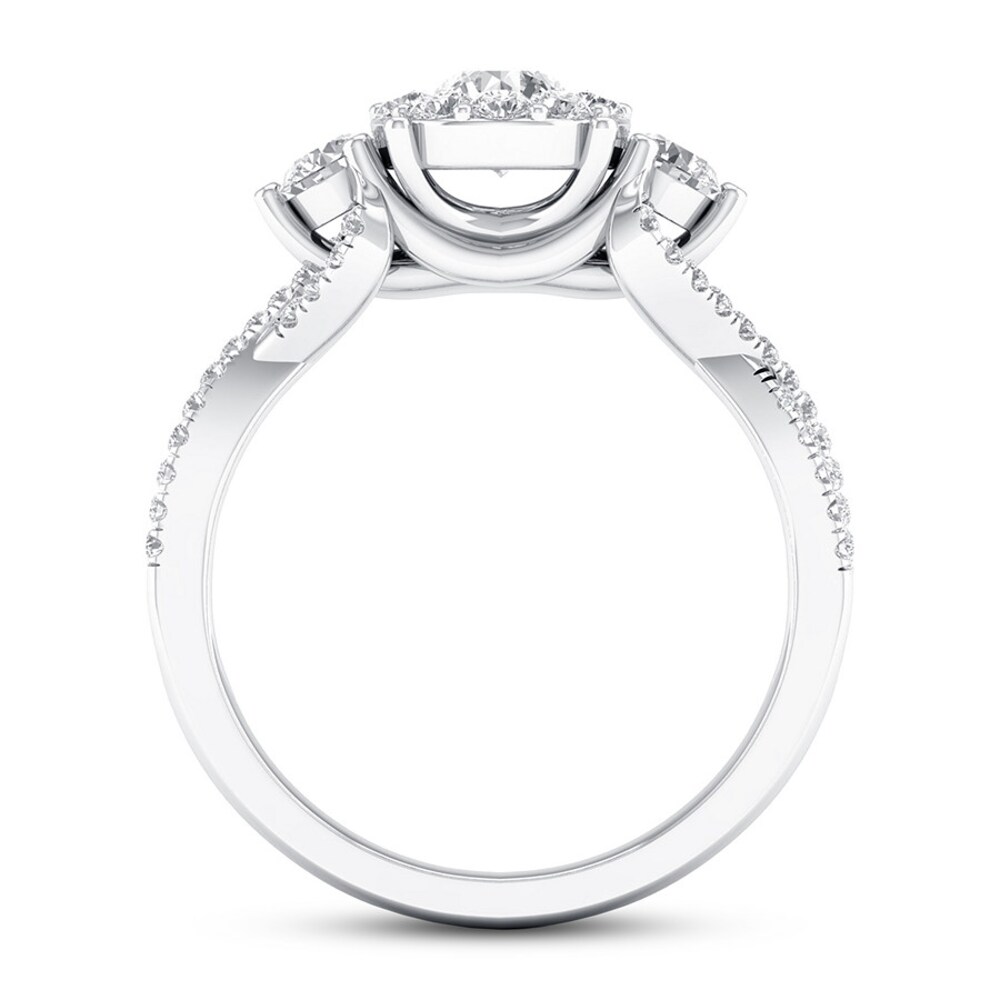 Diamond Engagement Ring 1 ct tw Round 14K White Gold 8.2mm 2hHgSj9N