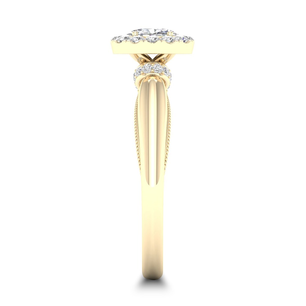 Diamond Ring 1/2 ct tw Oval/Round-cut 14K Yellow Gold 2nEPjaUk