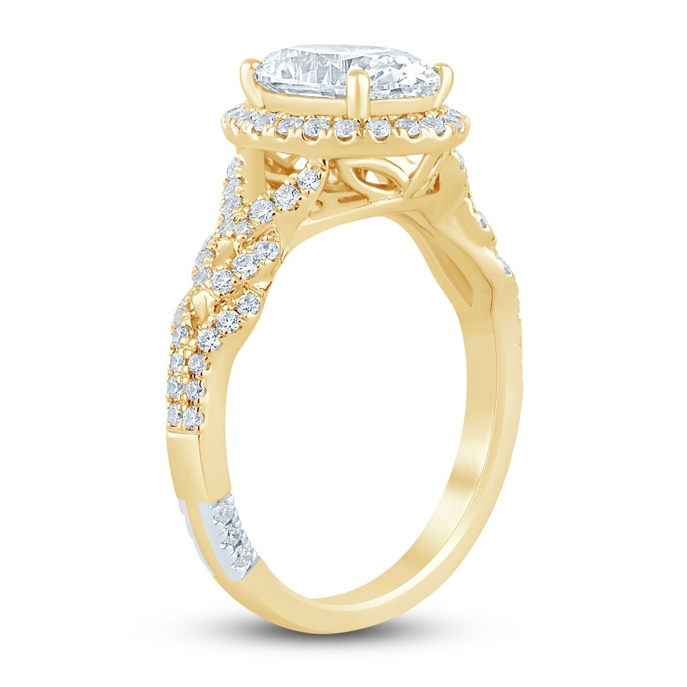 Pnina Tornai Lab-Created Diamond Engagement Ring 2-3/8 ct tw Oval/Round 14K Yellow Gold 2t7Jm4vs