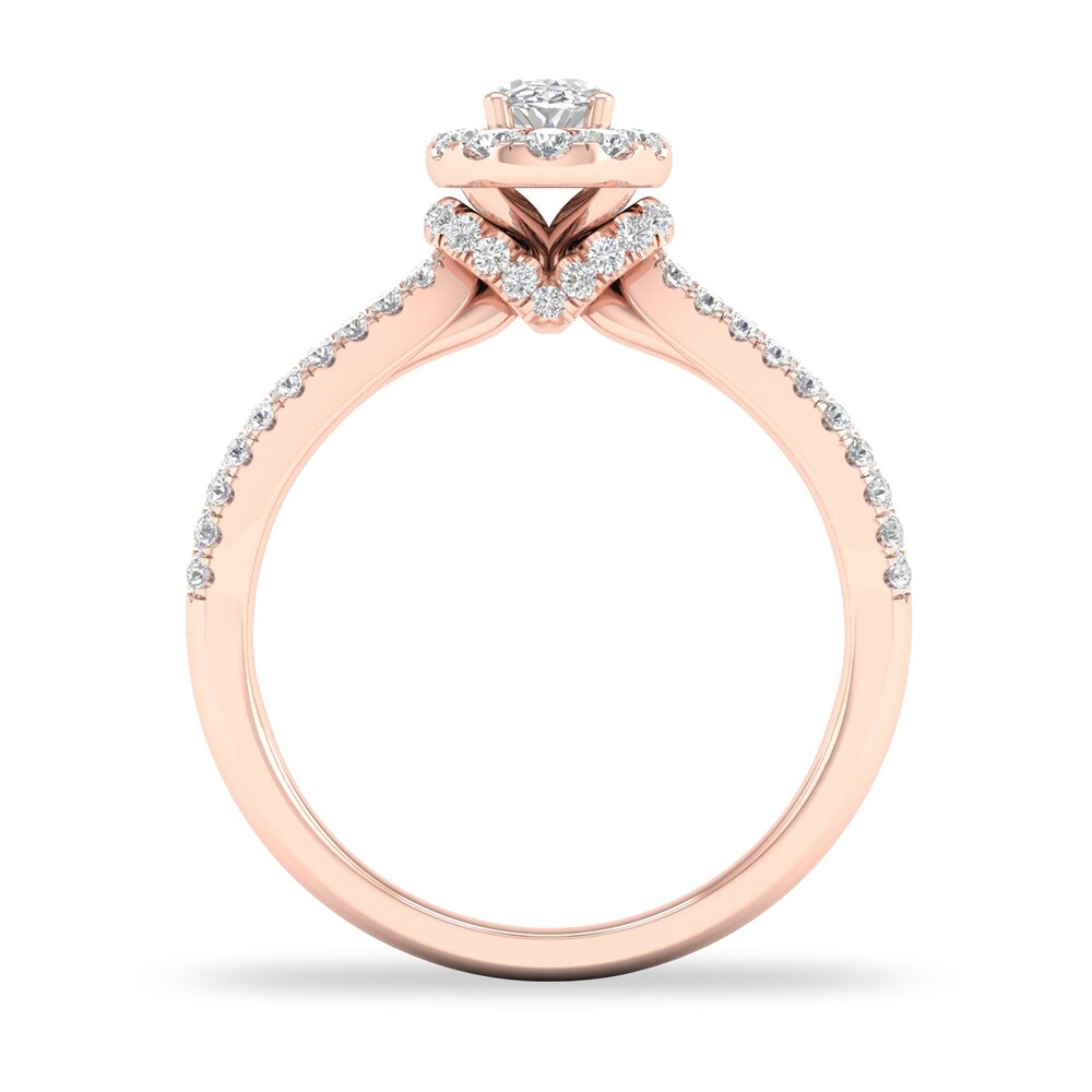 Diamond Ring 3/4 ct tw Round-cut 14K Rose Gold 2tYVgv36