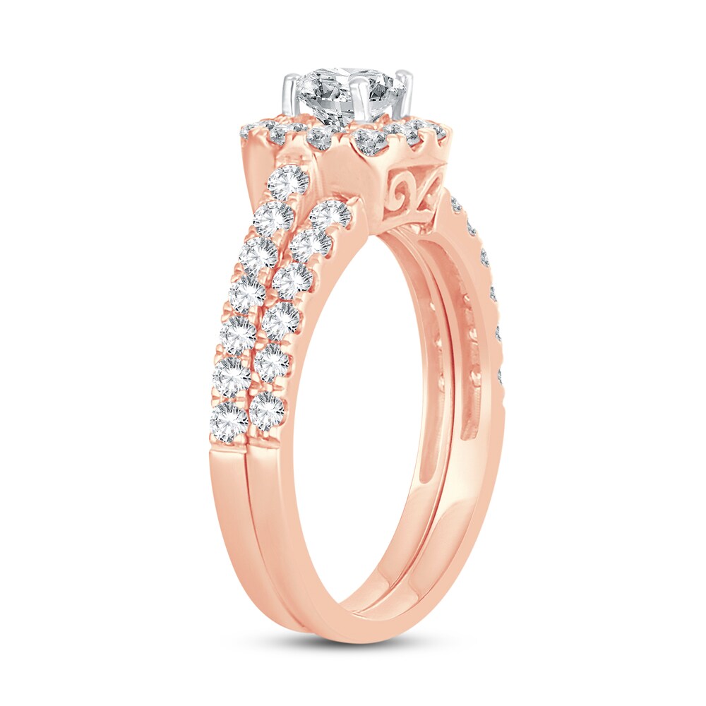 Diamond Bridal Set 1-1/2 ct tw Round-cut 14K Rose Gold 2w1QnpMm