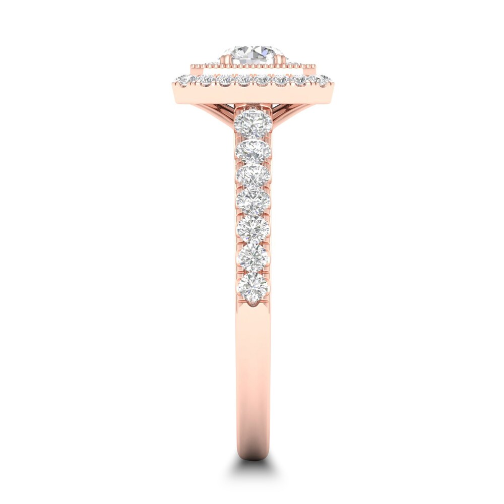 Diamond Ring 3/4 ct tw Round-cut 14K Rose Gold 3CzDP9sa