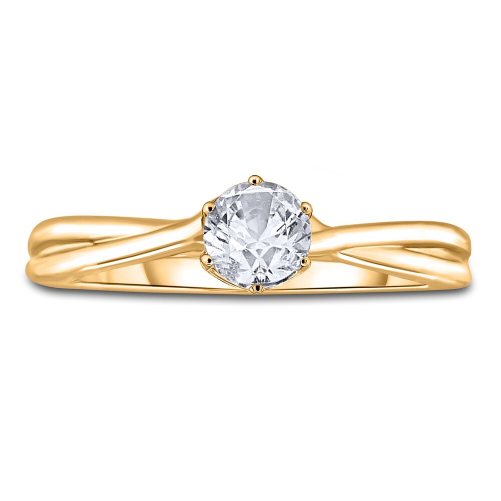 Diamond Solitaire Twist Engagement Ring 3/4 ct tw Round 14K Yellow Gold (I2/I) 3Ogi8BDv