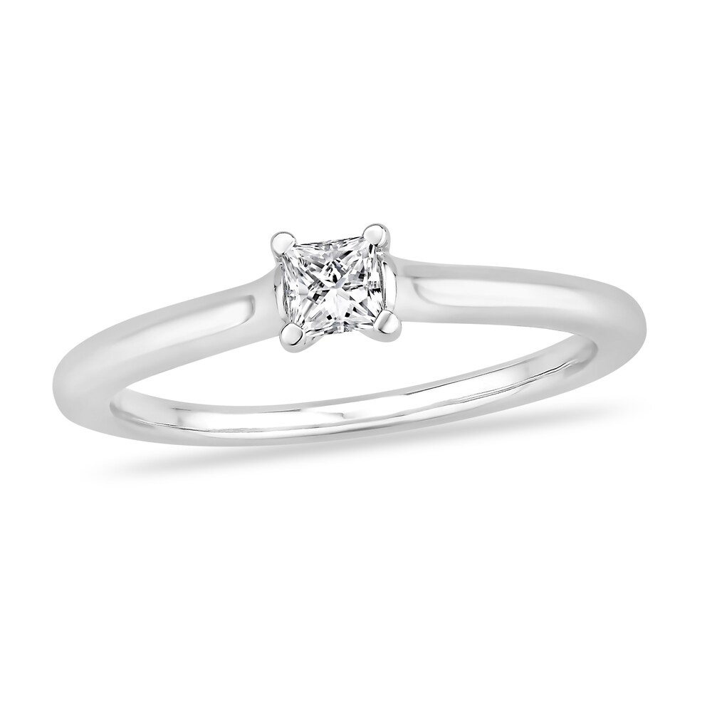 Diamond Solitaire Engagement Ring 1/4 ct tw Princess-cut 14K White Gold (I2/I) 3gZuOmU3 [3gZuOmU3]