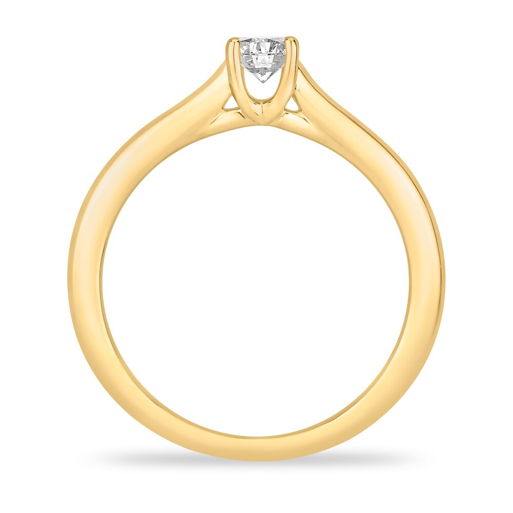 Diamond Solitaire Engagement Ring 1/5 ct tw Round-cut 14K Yellow Gold (I2/I) 3p3CyrYv