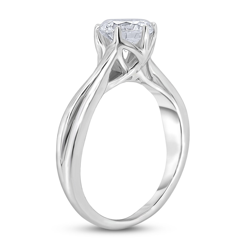 Diamond Solitaire Twist Engagement Ring 2 ct tw Round 14K White Gold (I2/I) 3pYIjUlF