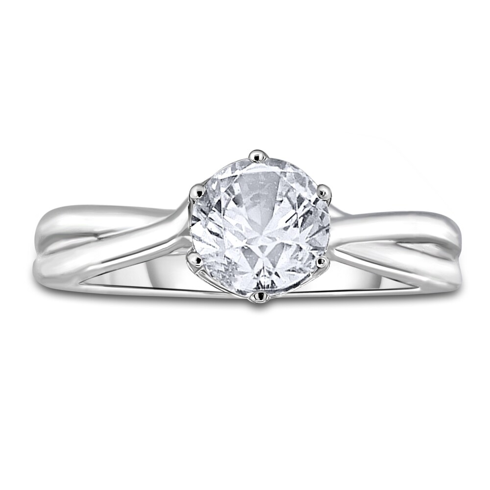 Diamond Solitaire Twist Engagement Ring 2 ct tw Round 14K White Gold (I2/I) 3pYIjUlF