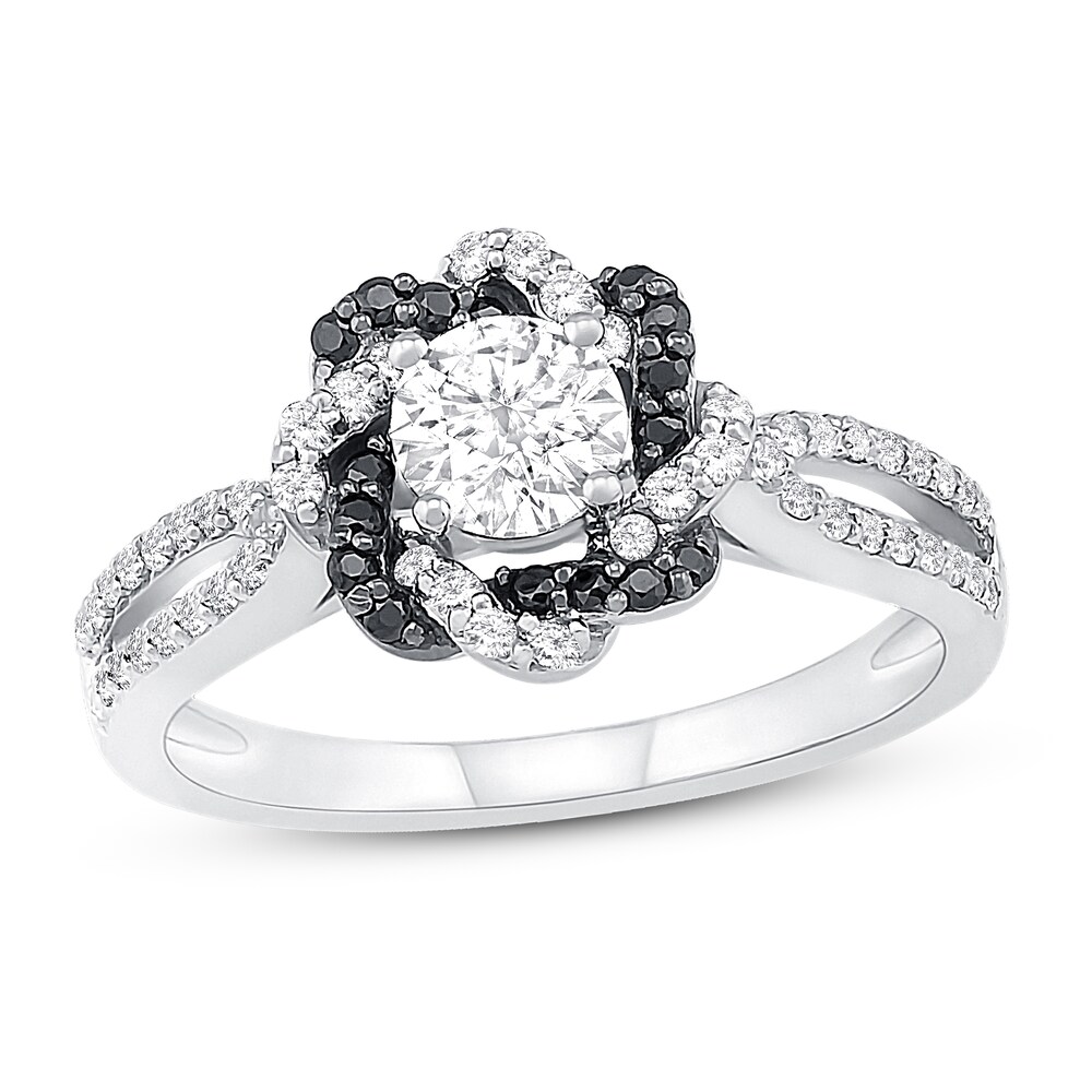 Diamond Engagement Ring 3/4 ct tw Round 14K White Gold 4129QHt5 [4129QHt5]