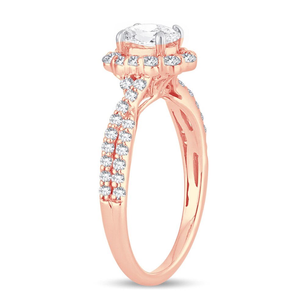 Diamond Ring 1 ct tw Oval 14K Rose Gold 42puUREh