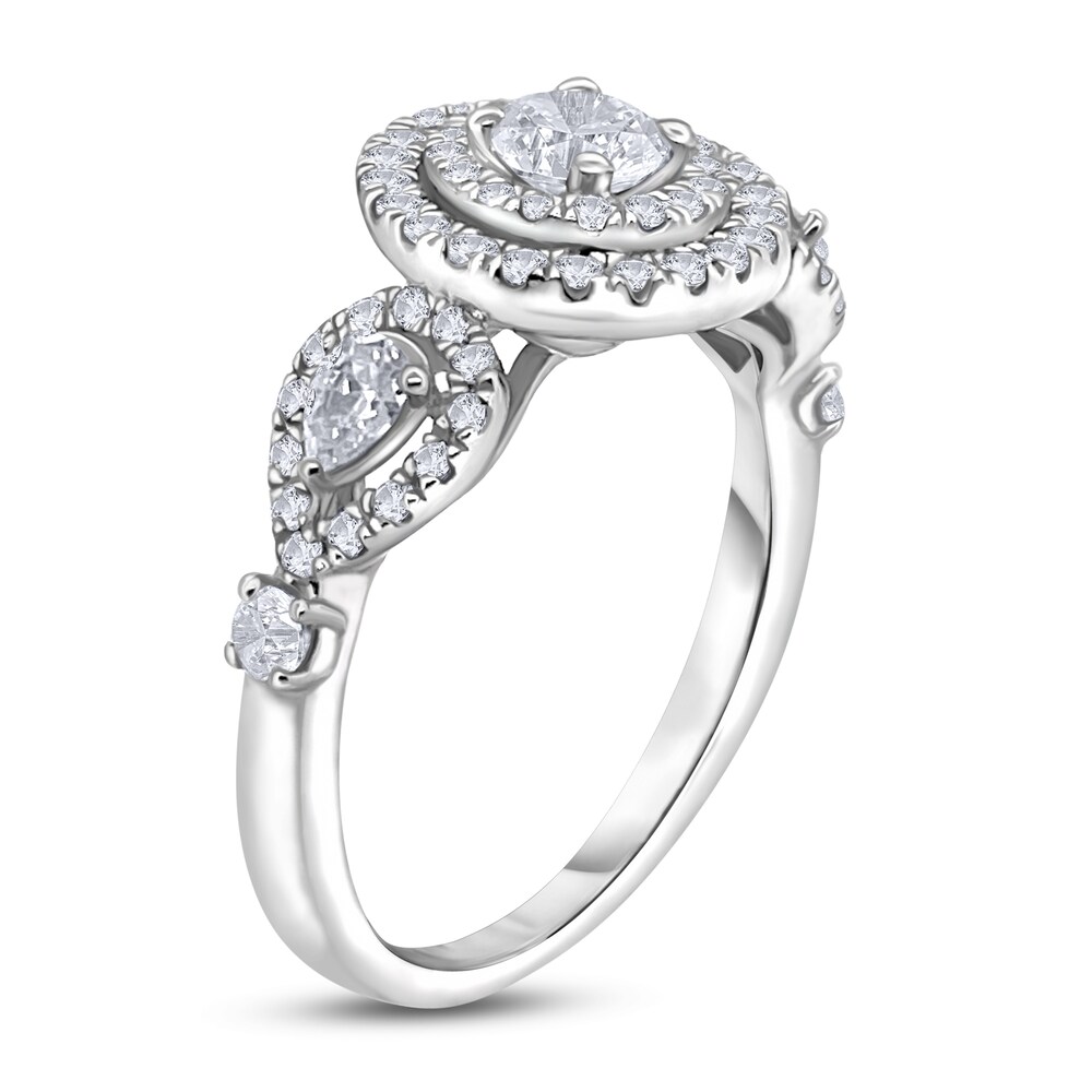 Diamond Engagement Ring 1 ct tw Pear/Round 14K White Gold 4FfTNuWV